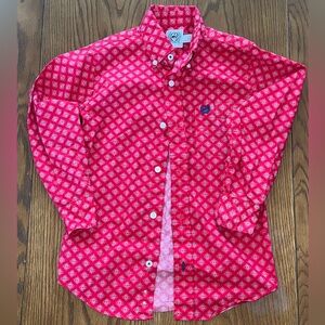 Cinch Boys Cinch Red Print Button-Down Shirt size XS 4-5